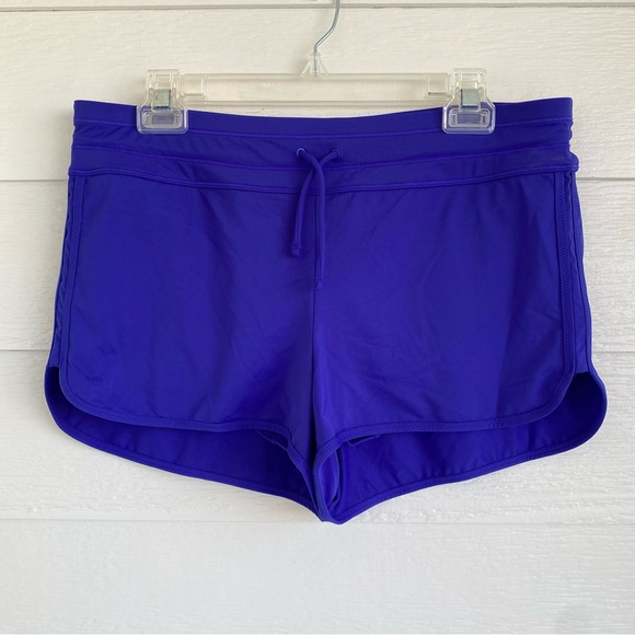 ATHLETA Women's Surge Swim Shorts Size Medium Royal Blue w/ Brief Drawstring - Picture 2 of 12